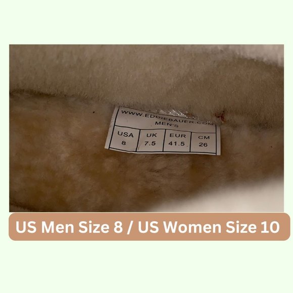 Eddie Bauer Men\'s Shearling Boot Slippers - Size M 8/ W 10 - NEW - Never Used main image 4